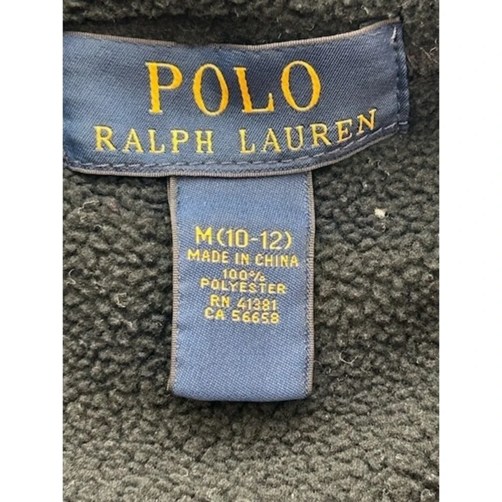Polo‎ Ralph Lauren Fleece Jacket Girls Size Medium 10 12 Black Blue